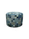 Pouf Σκαμπο Πουφ Jgs S.a Ανοιχτό Μπλε Kb-361 Round Stool Stool-032 60χ60χ40cm