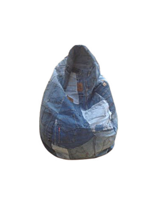 Pouf Σκαμπο Πουφ Jgs S.a Dream Denim Ii Bean Bag Stool-022 85x125cm
