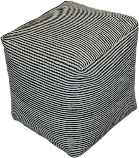 Pouf Σκαμπο Πουφ Jgs S.a Μαύρο Λευκό Casa Stool-272 40x40x40cm Pouf Σκαμπο Πουφ Jgs S.a Μαύρο Λευκό Casa Stool-272 40x40x40cm