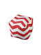 Pouf Hocker Pouf Jgs S.a Elfenbein Mit Rotem Chevron Pouf Hocker-226 40x40x40cm
