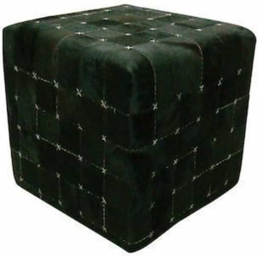 Pouf Hocker Puf Jgs S.a Leder Schwarz Kb-268 Hocker 095 45x45x45cm