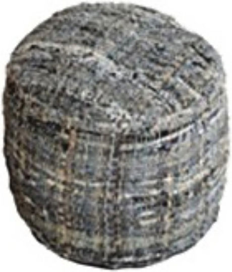 Pouf Hocker Jgs S.a Graue Blaue Harris Runde Sitzsäcke-274 40xRundx40cm