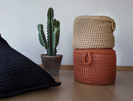 Χειροποίητο Πουφ Maroco Φυσικό 120x43x45cm