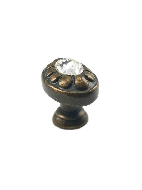 Furniture Knob Besana 2352 Antique Florence Swarovski Crystal 30mm