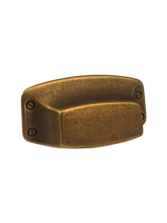 Flush Handle Furniture External Besana 1239 Florence Antique Center 32mm Overall 72mm