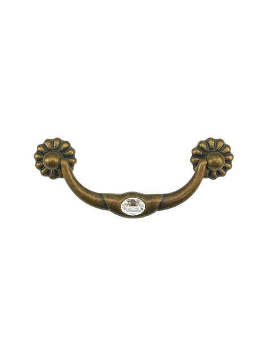 Furniture Handle Hanging Besana 1358 096mm Antique Florence Swarovski Crystal
