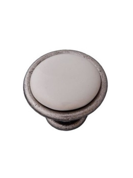 Πομολο Giusti Πορσελανη Art.08 30mm Old Silver 233-08p010015g