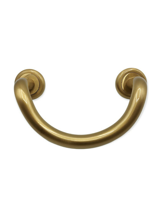 Italienische Messing Türgriff Nestori 0625-20a1 Gold Matt-satin Maße 17,0cm