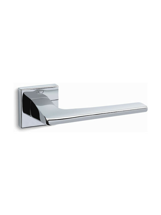 Buton Ușă Convex 1495 Rosette Cromiu Ușa Din Fa...