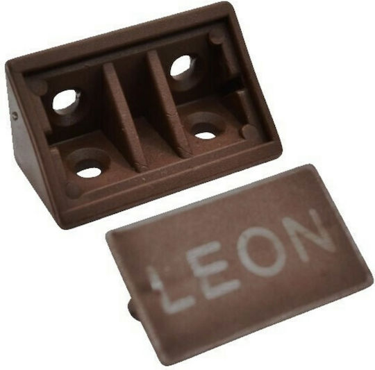 Γωνια Στηριξης Me Καπακι Πλαστικη Leon 20χ20χ40μμ 100τμχ Καφέ 134-03202040ma