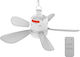 Deckenventilator 44.45cm mit Licht und Fernbedienung Weiß