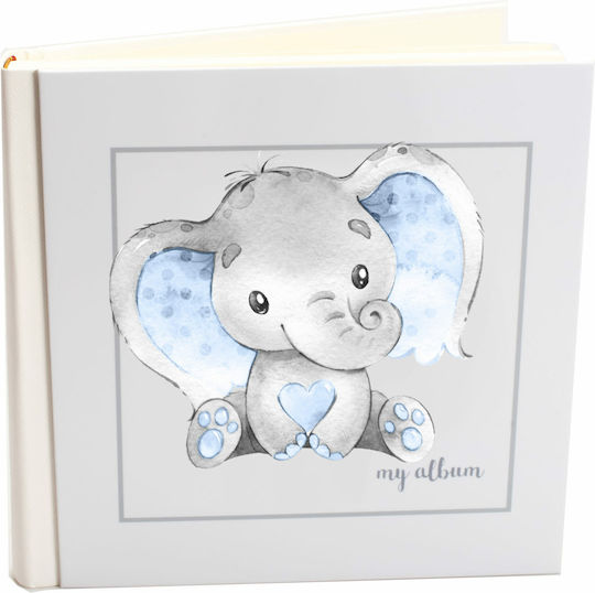 My Album Elephant Light Blue Photo Album with Rice Paper 30x30cm Box Album 60 Pages