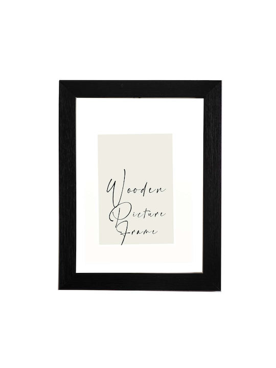 Wooden Wall Photo Frame Black Embossed Wood Gra...