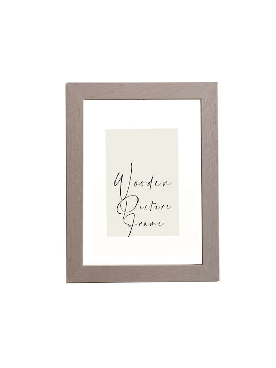 Wooden Wall Photo Frame Light Gray Embossed Woo...