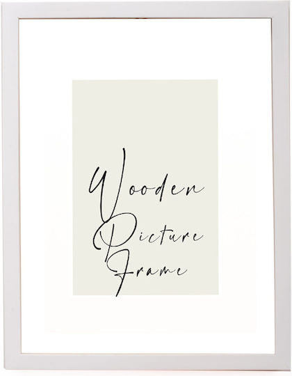 Wooden Wall Photo Frame White Photo Puzzle Frame Depth 3cm & Matte Glass K2033-3 Photo 50cmx70cm