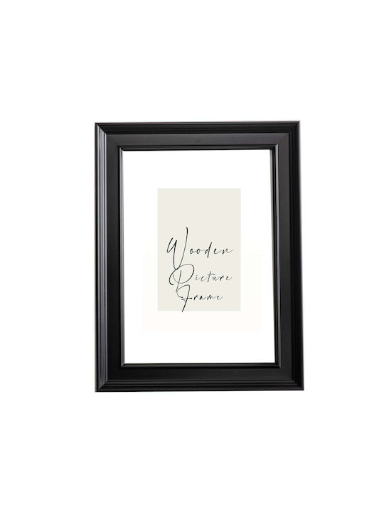 Wooden Wall Photo Frame Black Matte Glass K4072-69 Photo 20cmx30cm