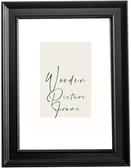 Wooden Wall Photo Frame Black Matte Glass K4072-69 Photo 20cmx30cm