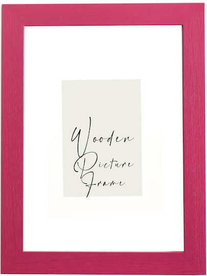 Wooden Wall Photo Frame Fuchsia Embossed Wood Grain Matte Glass K29-16 Photo 40cmx50cm