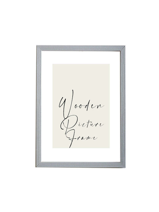 Wooden Wall Photo Frame Silver Silver Carved Em...