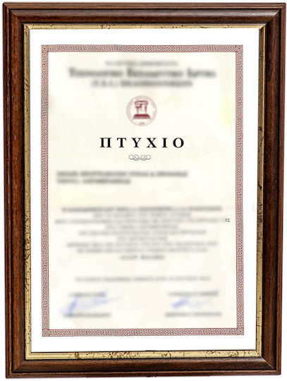 Wooden Photo Frame Diploma Brown Walnut Gold Line Matte Glass K314/39 Photo 30cmx40cm