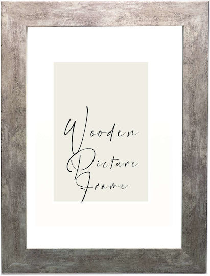 Wooden Wall Photo Frame – Puzzle – Silver Bronze Patina Aging Marks Acrylic Glass K1061/30 Photo 60cmx80cm