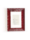Wooden Wall Photo Frame Dark Burgundy Embossed Grain Matte Glass K4005-34 Photo 20cmx30cm