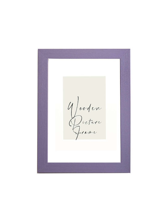 Wooden Wall Photo Frame Purple Embossed Wood Gr...