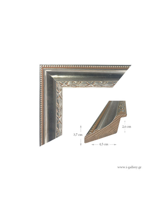 Wooden Photo Frame Silver Leaf Braid Design
