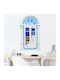 3D Wall Sticker Mediterranean View Santorini Window 80x120cm