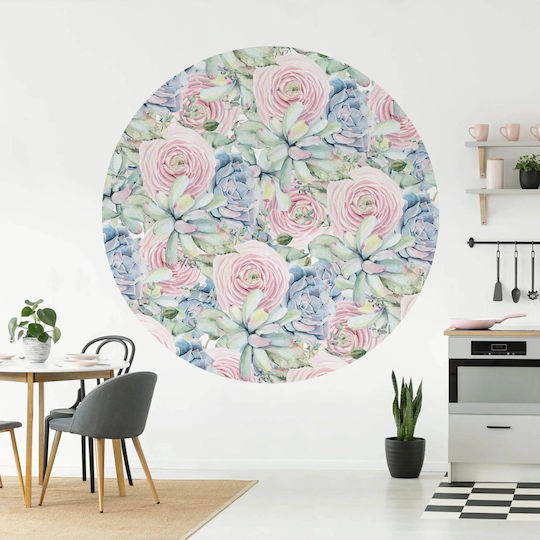 Декоративен Стикер За Стена С Кактуси Рози 100x100см