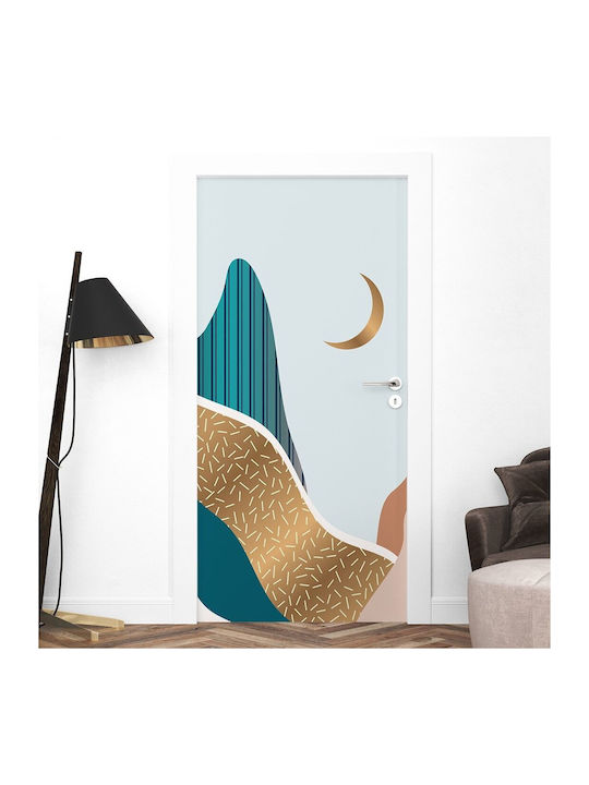 Door Sticker Golden Blue Peaks 70x170cm