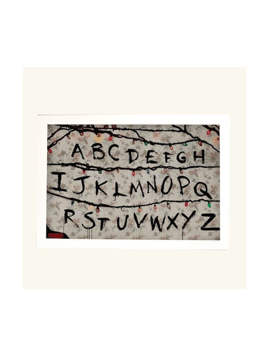 Αφίσα Stranger Things R U N 61x91,5εκ Κορνίζα Ξύλινη Λευκό Ακρυλικό Τζάμι Άθραυστο K1041-3