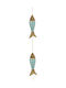 Fish Wooden Decorative Wall Decor Rope 100cm 5x2x100cm Sky Blue Kaeming