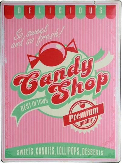 Metallischer Wanddekoration Candy Shop Metallischer Wanddekoration Candy Shop
