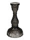 Glass Candle Holder 8.5x16cm Black