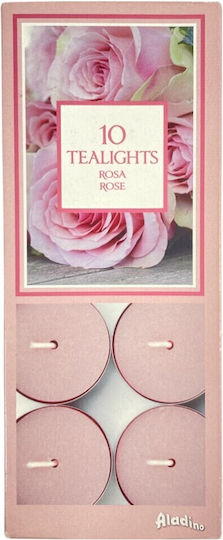 Aromatic Tealights 4 Hour Aladino First Quality 10 Pieces Rose