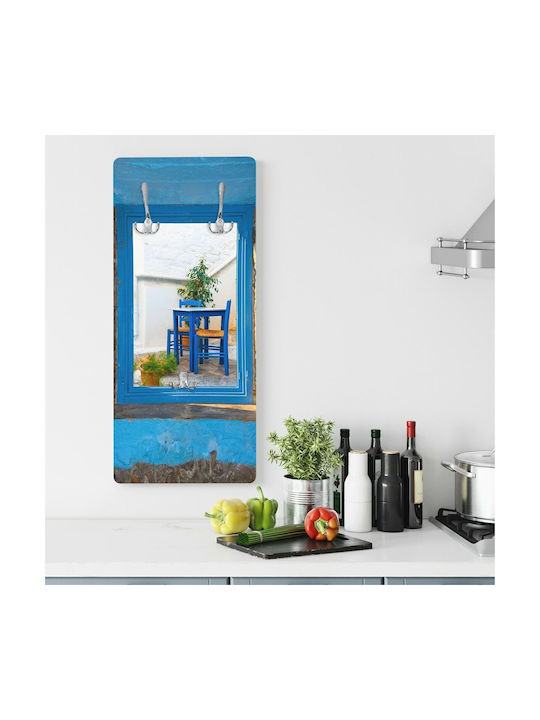 Artistic Wall Hanger Cycladic Table 40x90cm 16mm UV Print Wall Hanger Hat Rack Marine Plywood