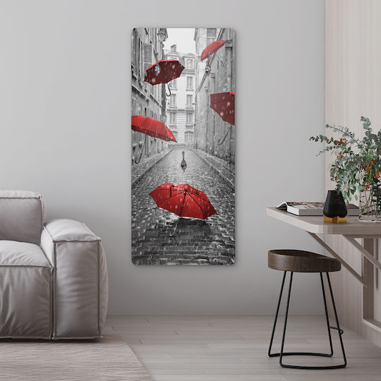 Eicastică Agățătoare de Perete Umbrele în Ploaie 40x90cm 16mm Imprimare UV Agățătoare Nichel Placaj Marin