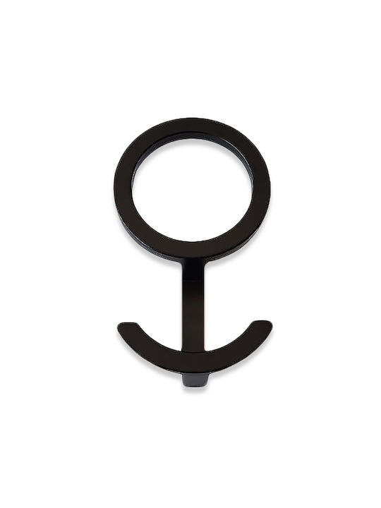 Wall Hanger Metal Hook Large Black Matte 6x10x3cm A1050 Frans