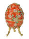 Decorative Egg Jewellery Box Stones 16x9x9cm Gold