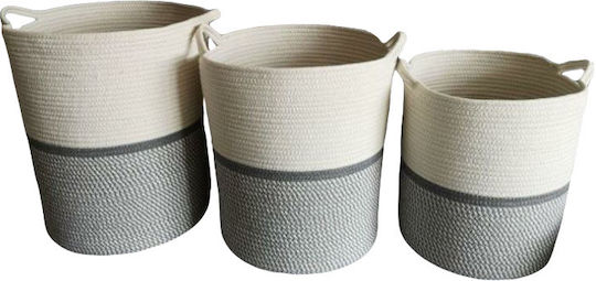 Σετ Καλάθια Cotton 3 Τεμ 36x45 33x40 30x34 Natural Home