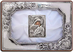 Silver Hammered Wedding Crown Case Panagia 29x23cm