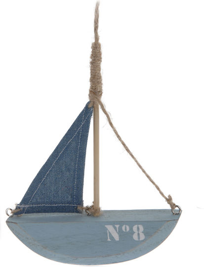Dekoratives Hölzernes Schiffchen Blau 26cm