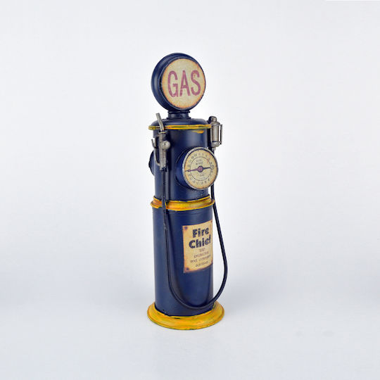 Miniatură Decorativă Pompa De Benzină Metalică Albastră 25cm 275.009.0016.16