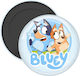 Bluey Dog Μαγνητάκι Ψυγείου Στρογγυλό Διάστασης 5cm