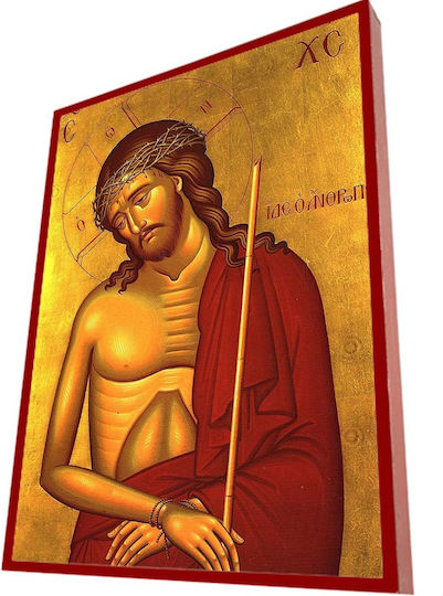 Jesus Christus Der Bräutigam – Klassisches Byzantinisches Heiligenikone Keramidröt 19cm