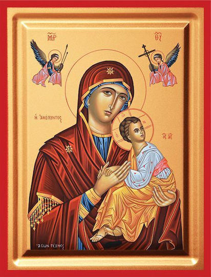 Heilige Maria Die Unbefleckte Siebdruck Hölzernes 24x30cm