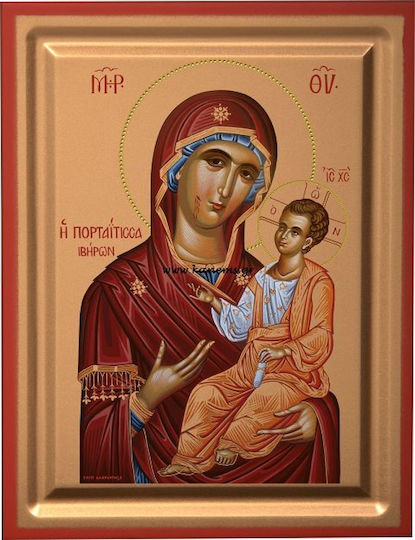Holy Mary The Portaitissa Silk Screen Wooden 19x25cm