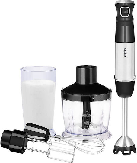 ECG Blender de mână cu tijă din oțel inoxidabil 800W Gri