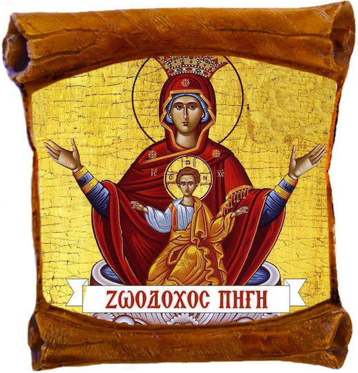 Saint Icon Life-giving Spring Wall or Table Ceramic Papyros 18cm